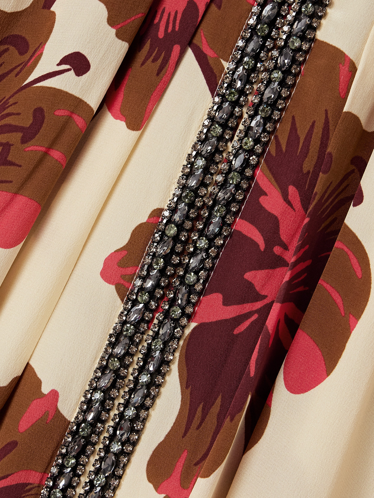 Hear The Wind Sing Crystal-embellished Floral-print Silk Crepe De Chine Maxi Dress - 4