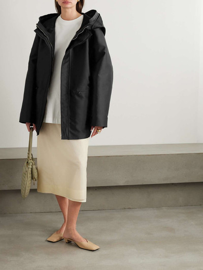 Carven Oversized satin-twill hooded coat outlook