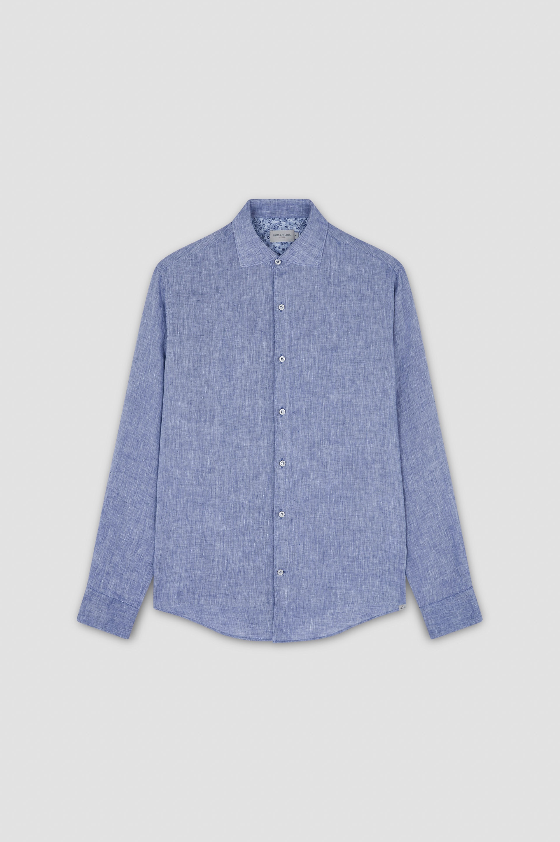LINEN SHIRT WITH PRINTED DETAILS - 1