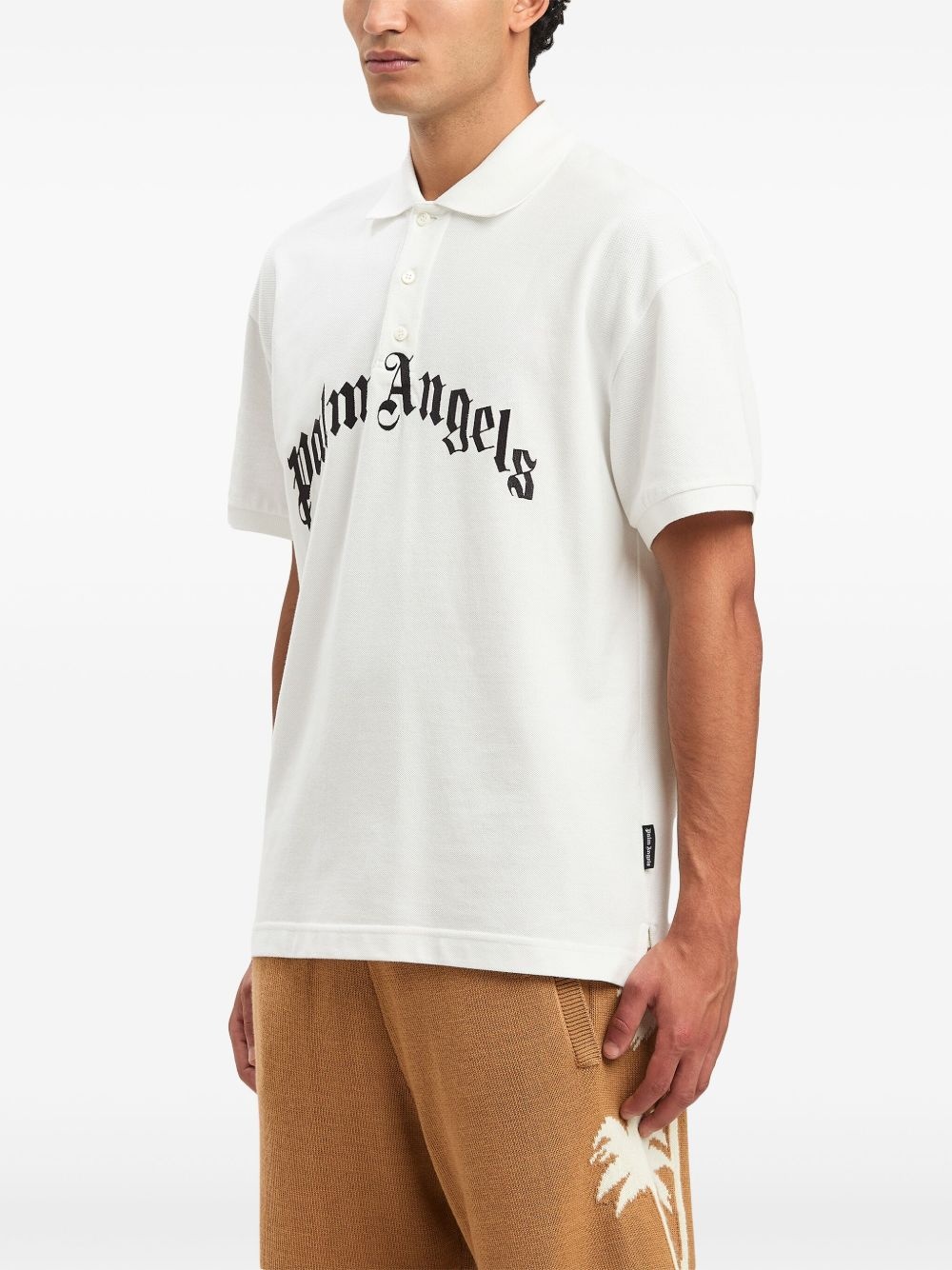 logo-embroidered polo t-shirt - 4