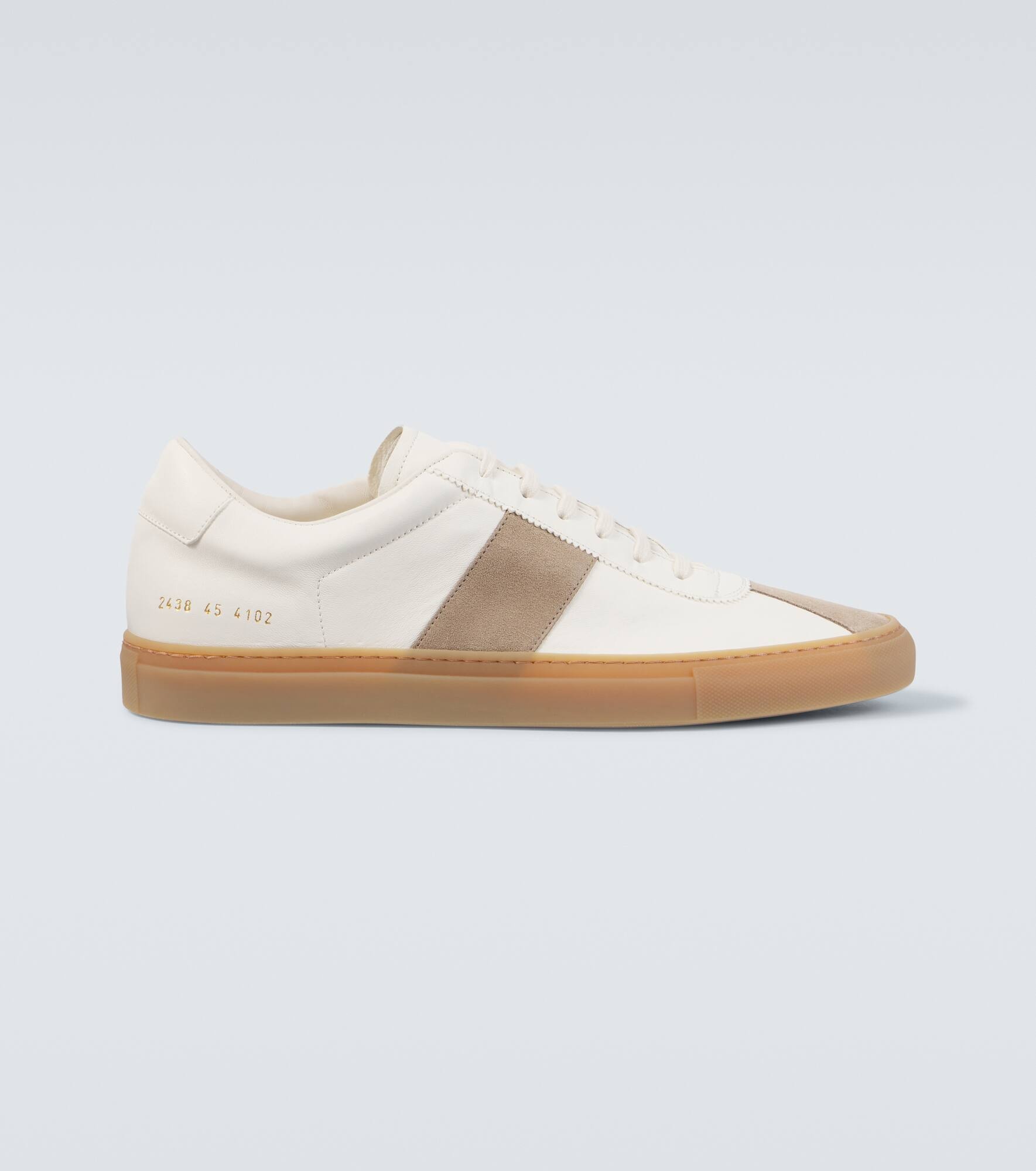 Tennis suede-trimmed leather sneakers - 1