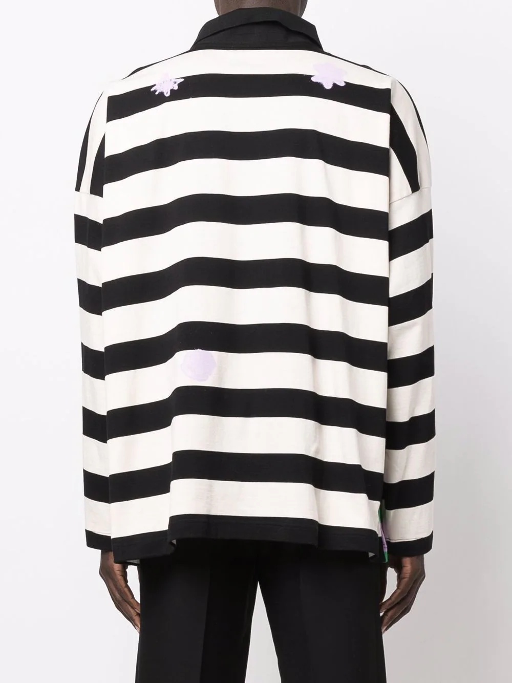 colour-block striped polo shirt - 4