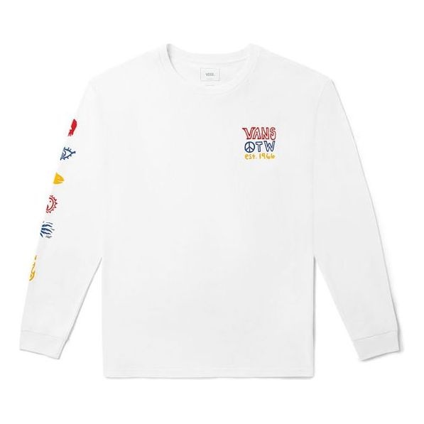 Vans Unisex Printing Round-neck Swea White VN0A5F3MWHT - 1