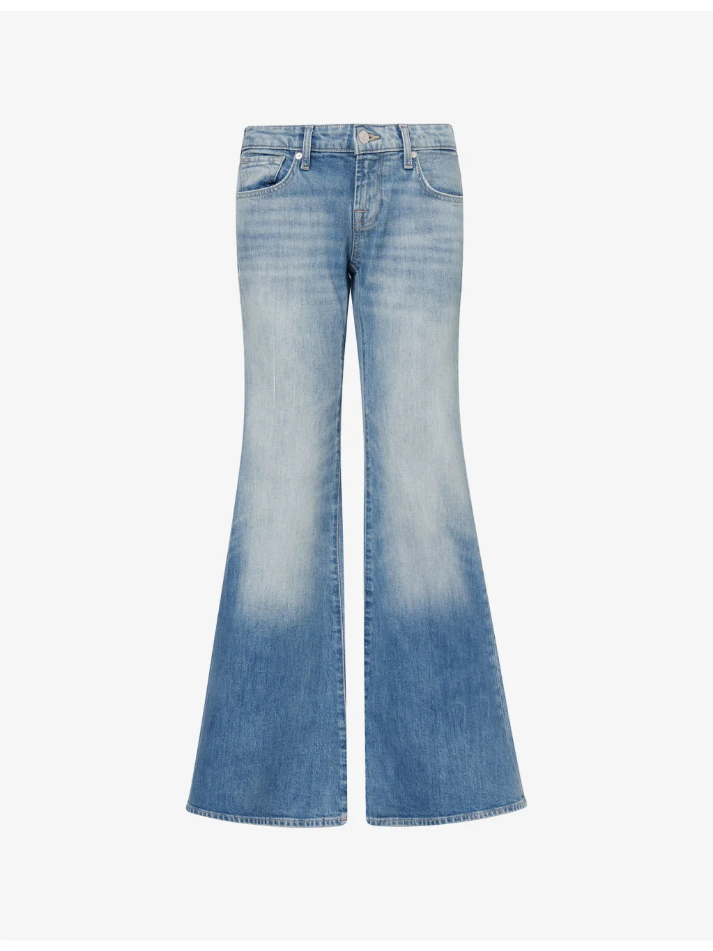 Low-Rise Flared-Leg Cotton Denim Jeans - 1