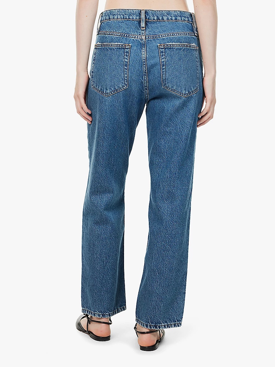 The Slouchy faded wash straight-leg mid-rise recycled-denim jeans - 4