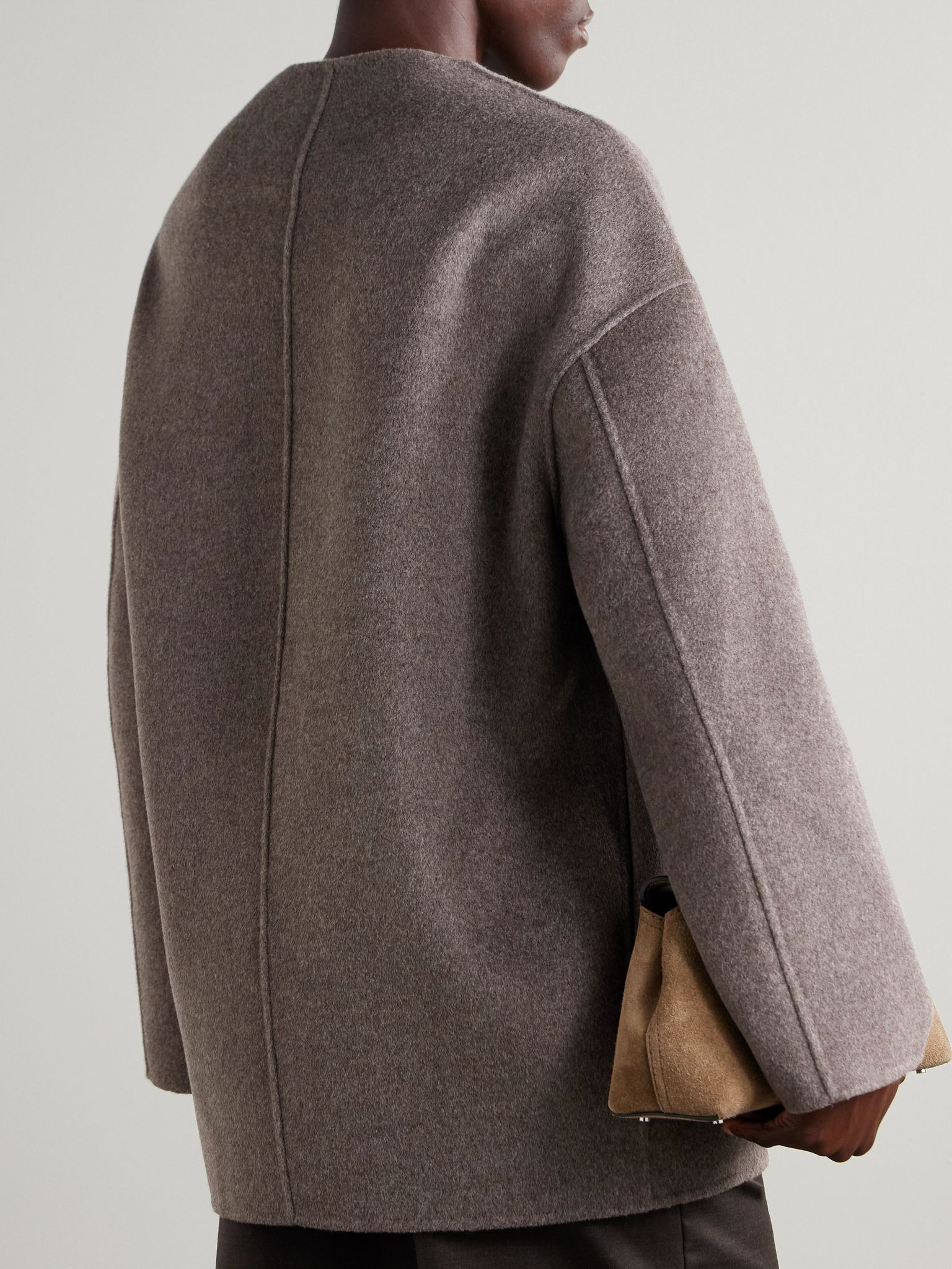 Dunne oversized wool and cashmere-blend jacket Taupe - 3