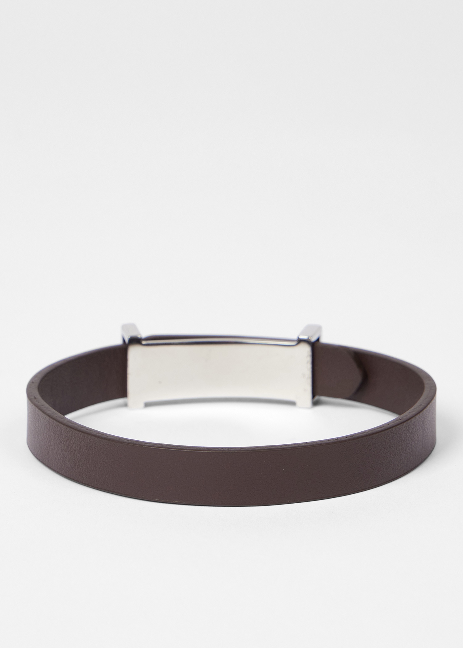 Brown Signature Buckle Leather Bracelet - 3