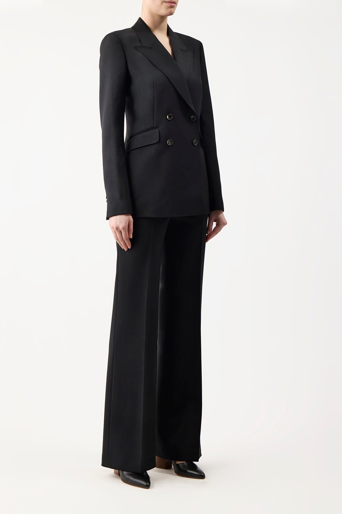 Vesta Pant in Black Wool - 3