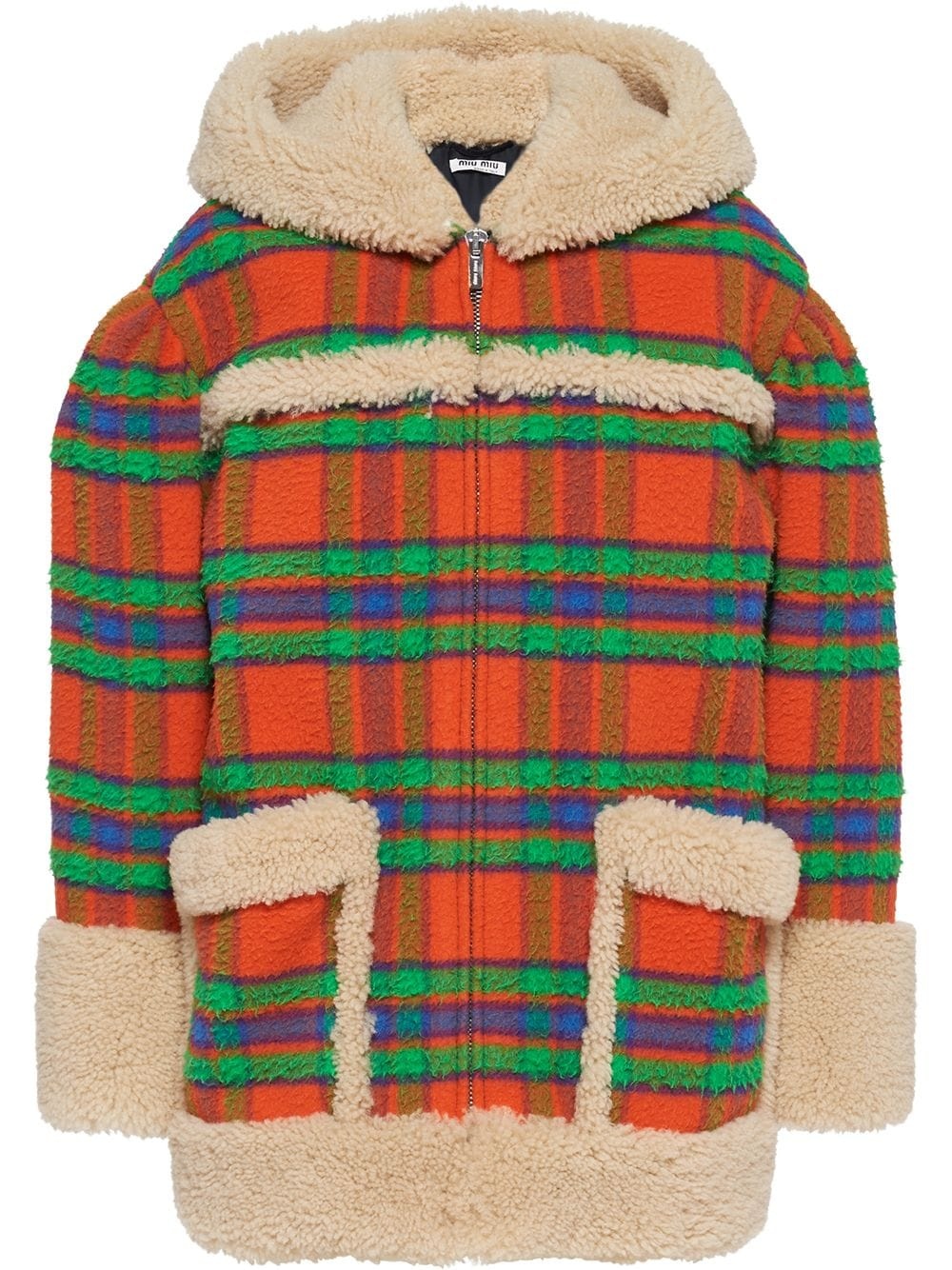 plaid Casentino shearling jacket - 1