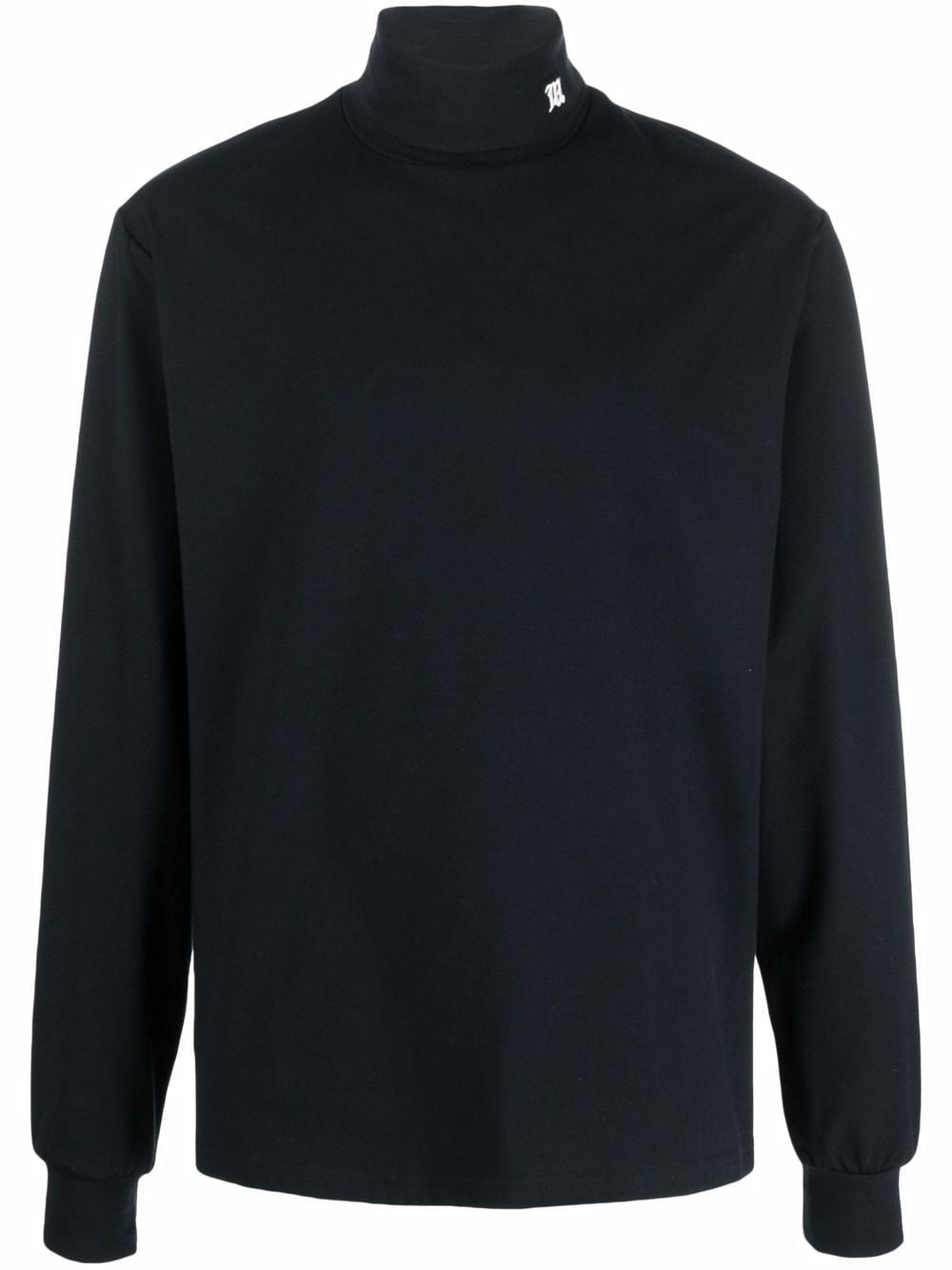 embroidered-logo roll-neck top - 1