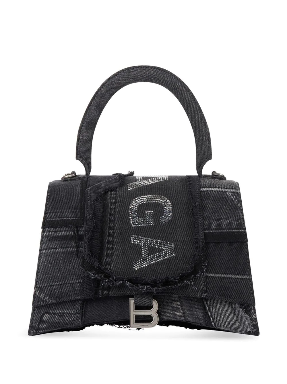 Hourglass patchwork denim handbag - 3