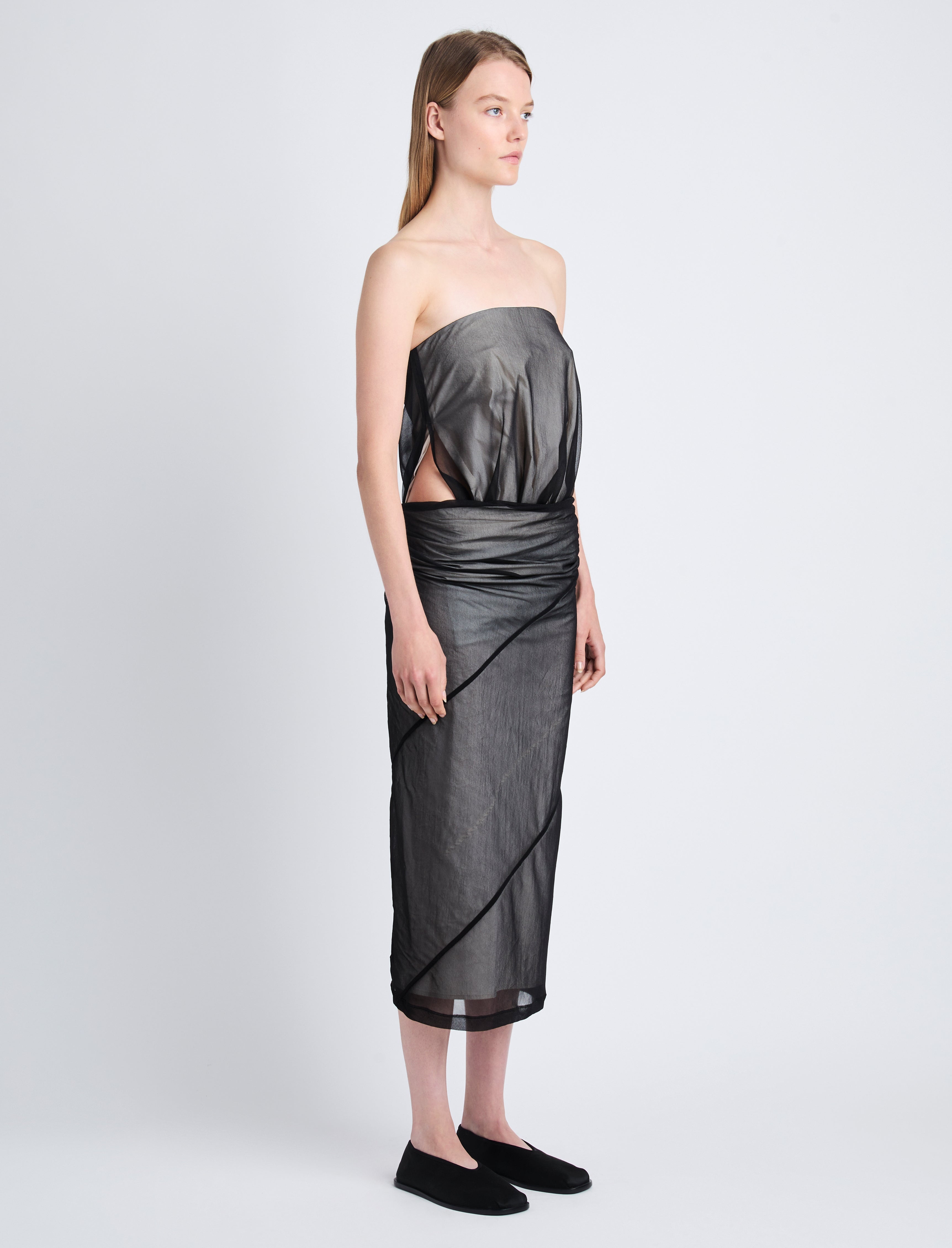 Gwen Strapless Dress in Silk Nylon - 3