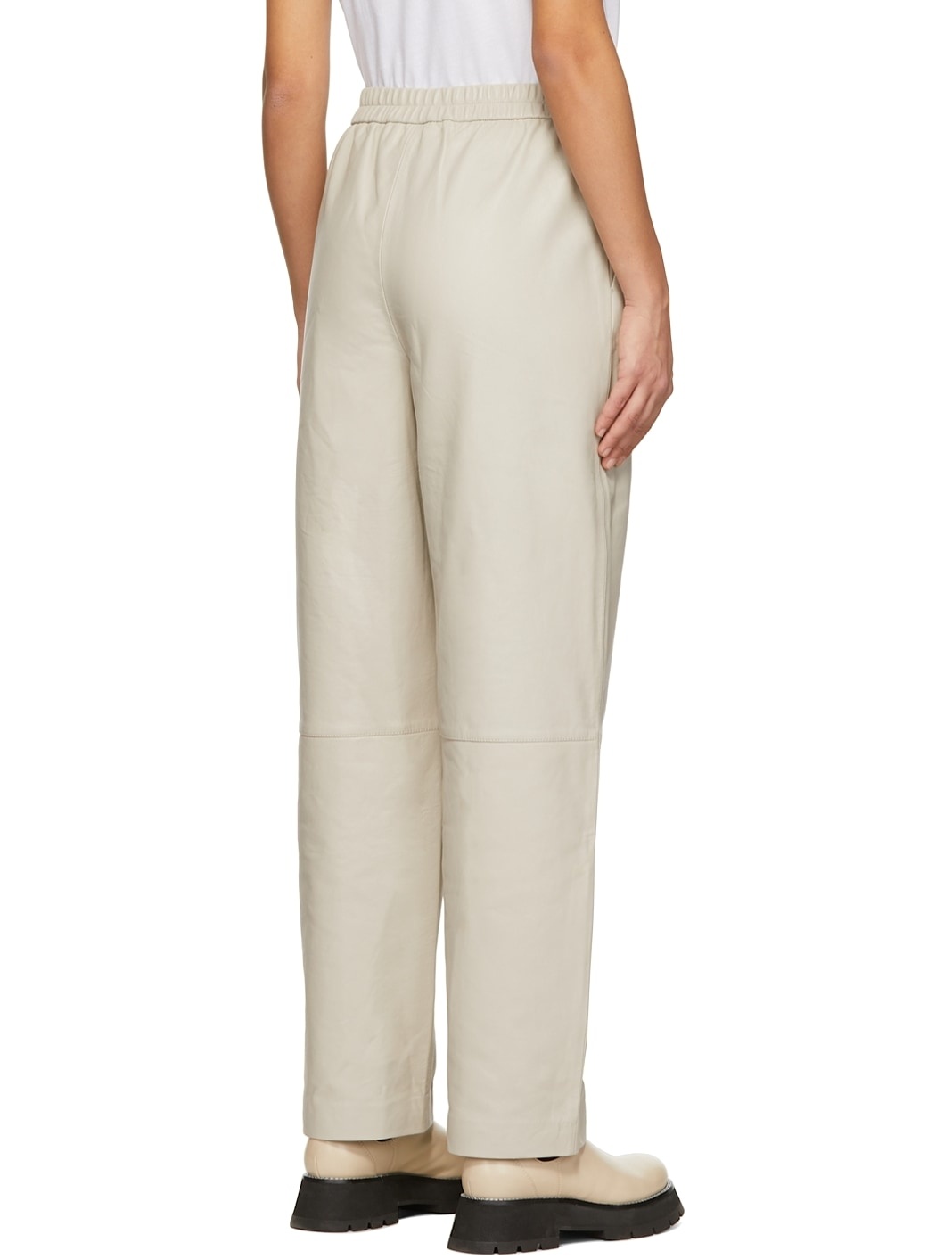 Taupe Jane Leather Pants - 3