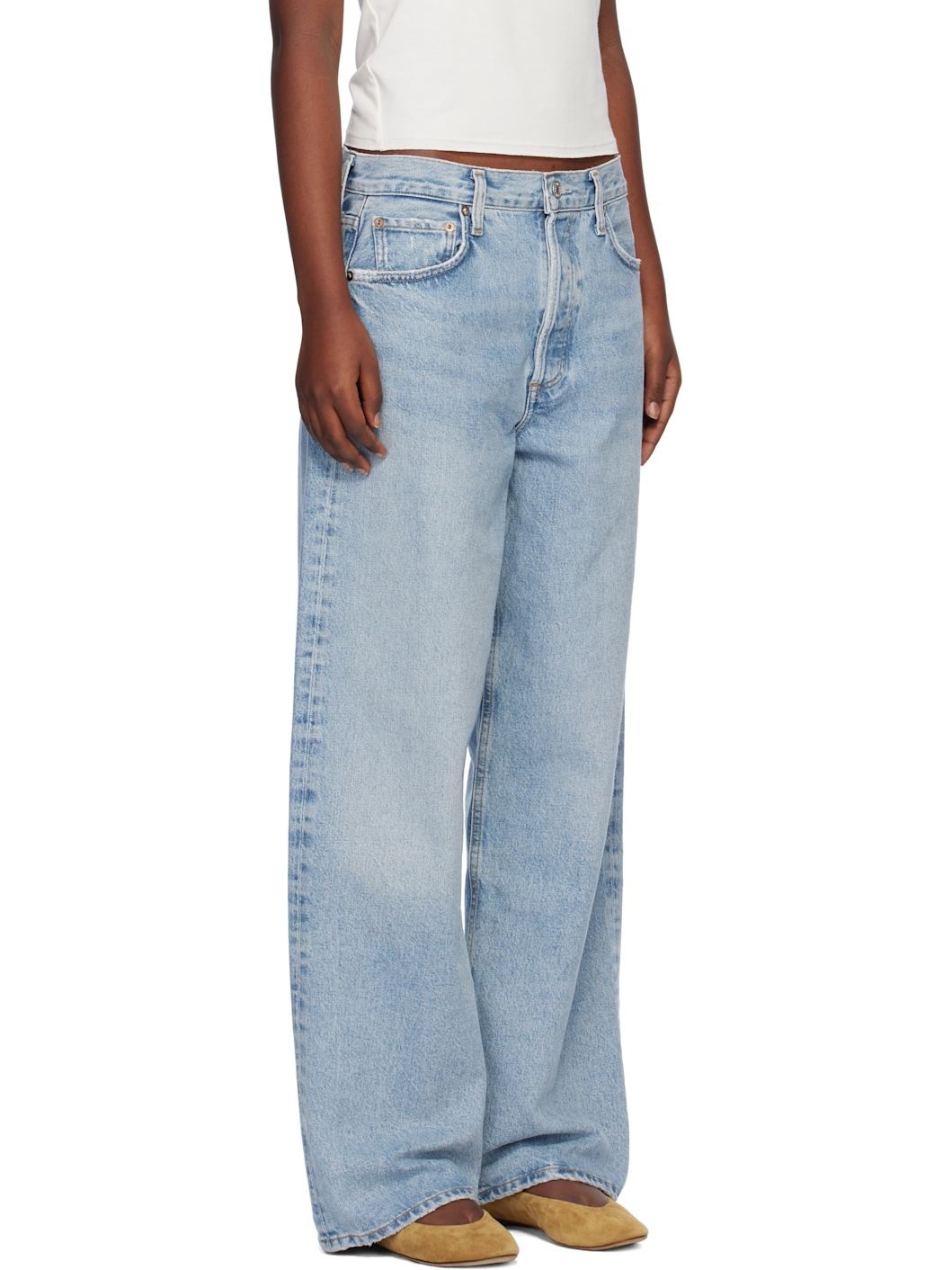 Blue Low Slung Baggy 30.5" Jeans - 2