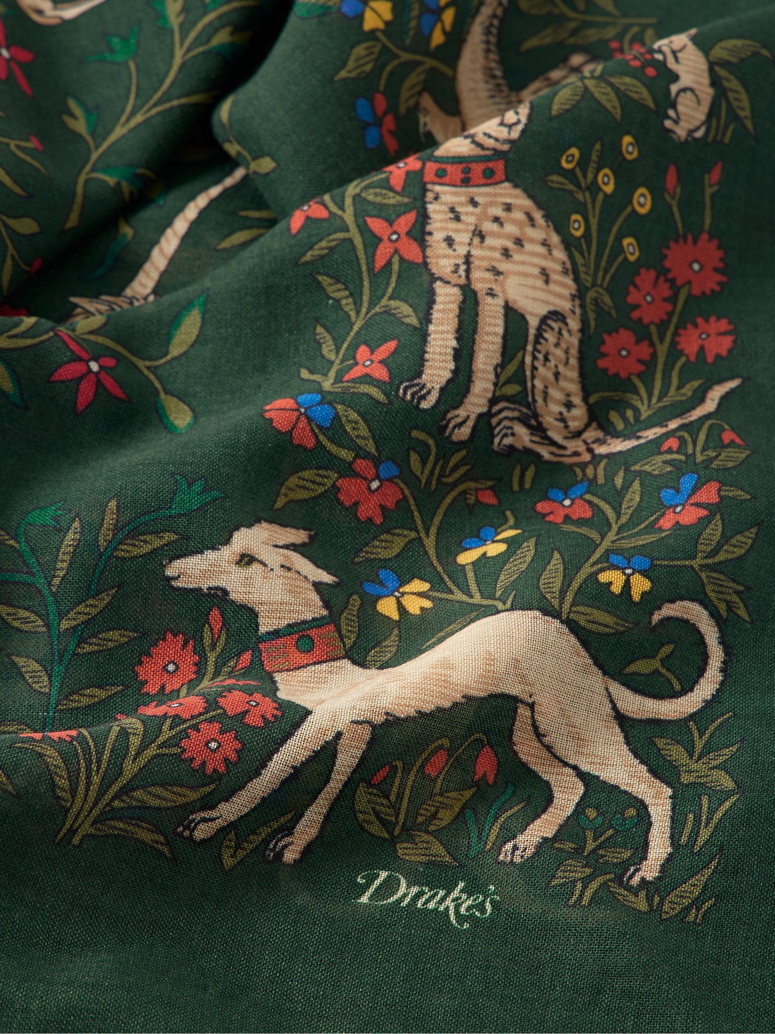 Printed Wool and Silk-Blend Scarf Green - 3