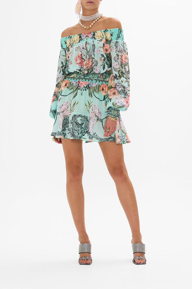 CAMILLA OFF SHOULDER SHORT DRESS outlook