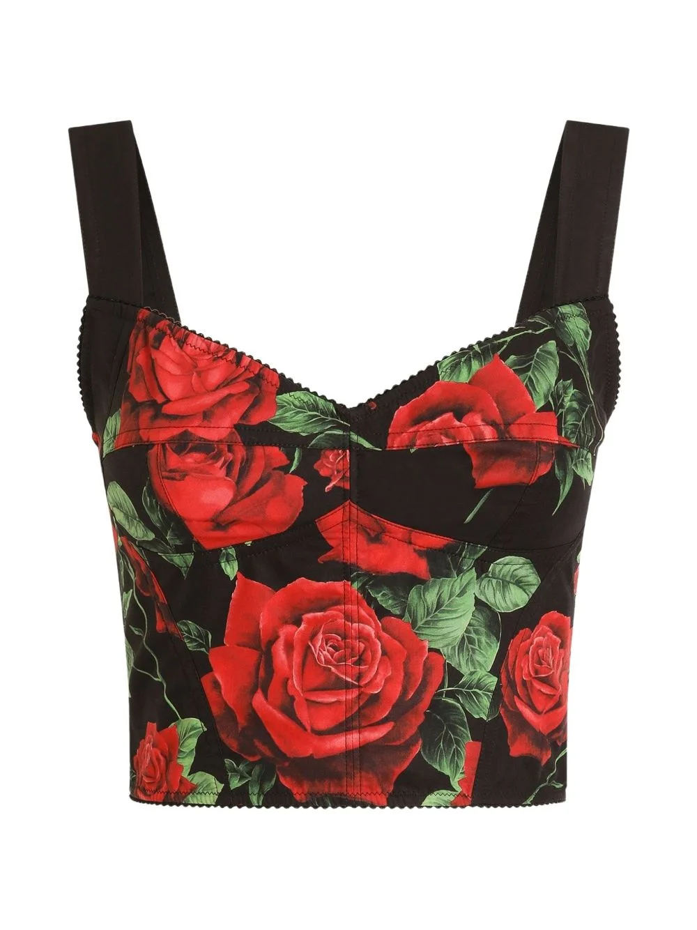 rose-print poplin top - 1