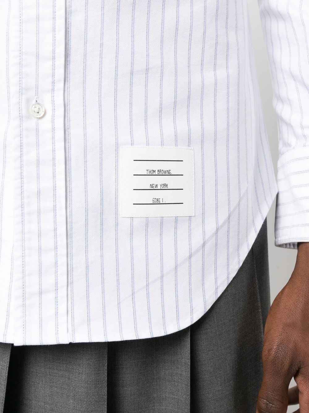 pinstripe-pattern long-sleeve shirt - 5