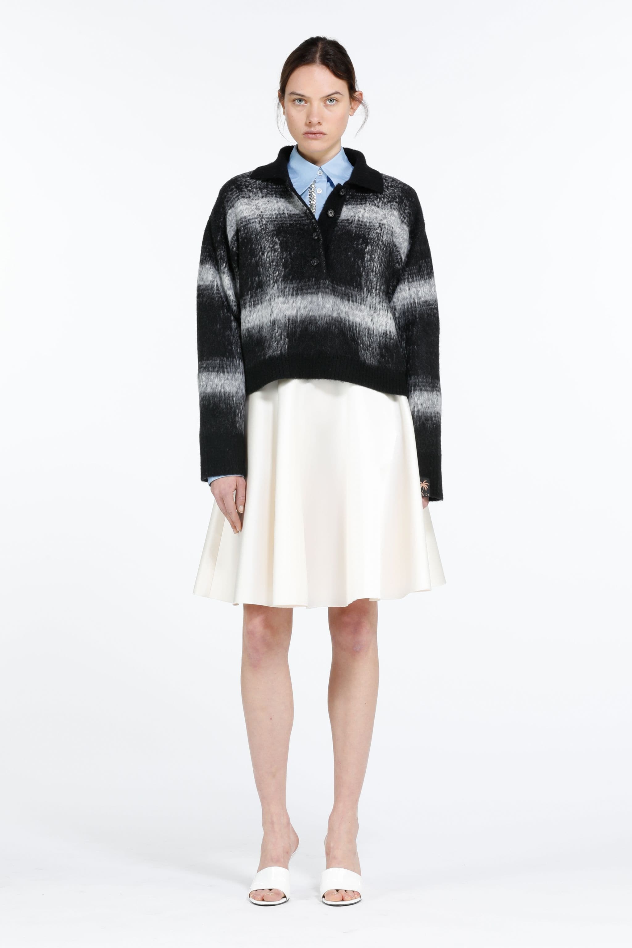 CHECKED VIRGIN WOOL SWEATER - 4