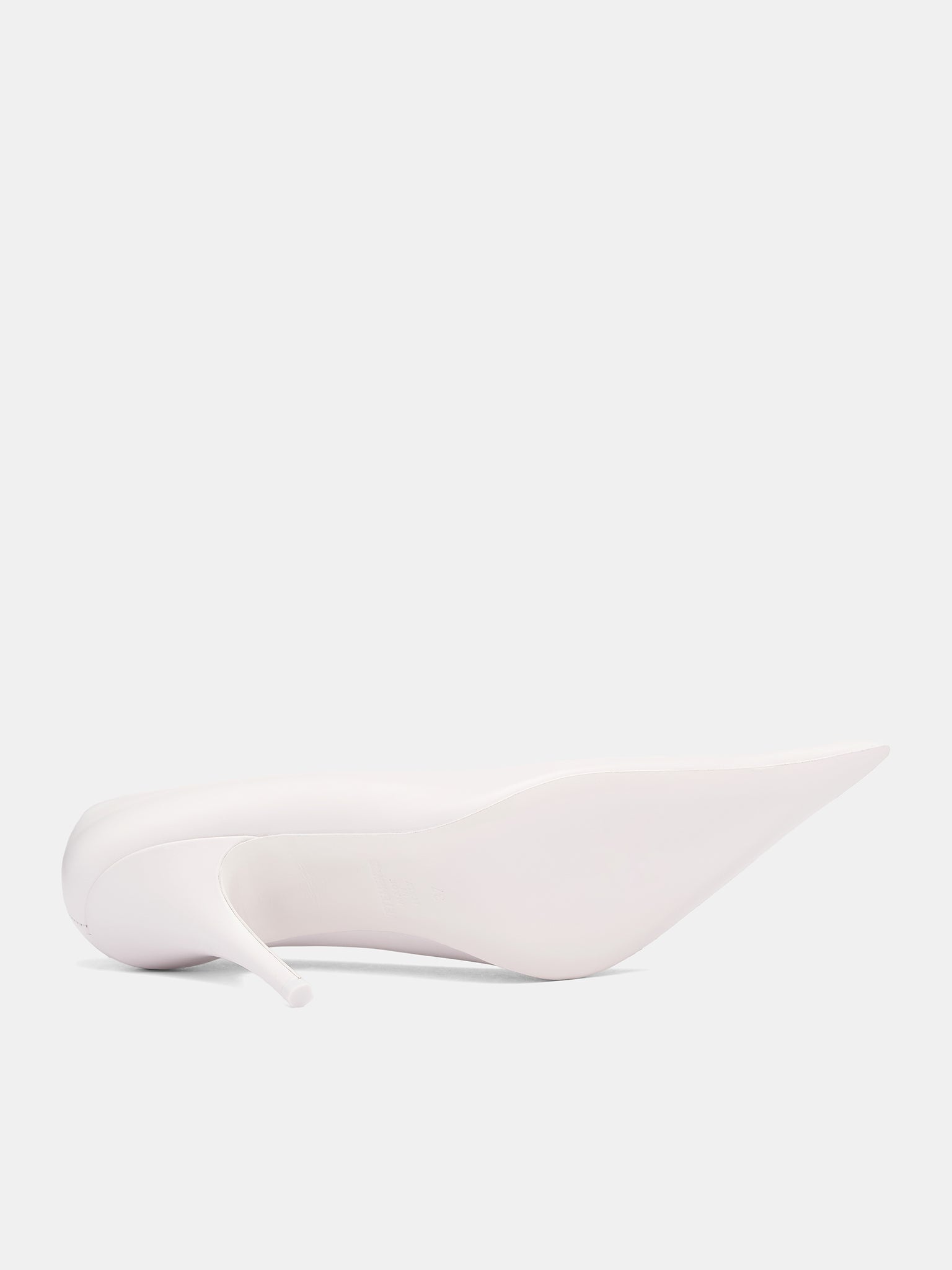 White Leather Sharp Pumps - 6