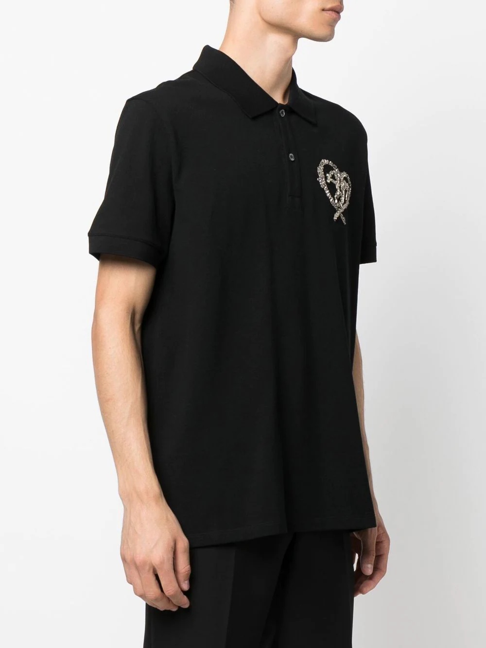 heart-embroidered polo shirt - 3