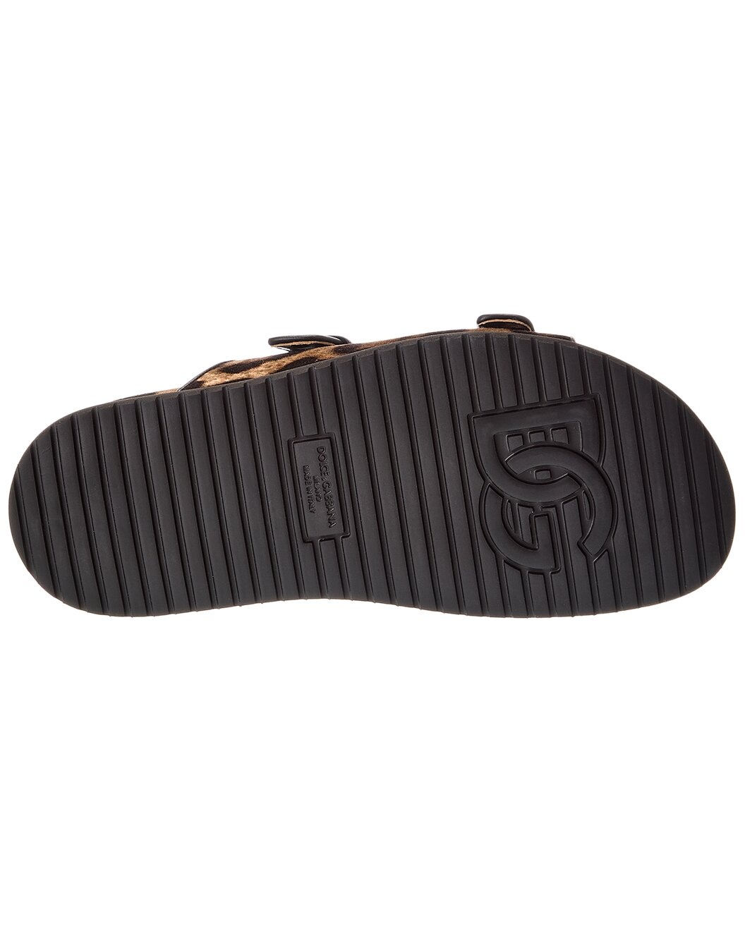 Dolce & Gabbana Printed Velvet & Leather Slide - 4