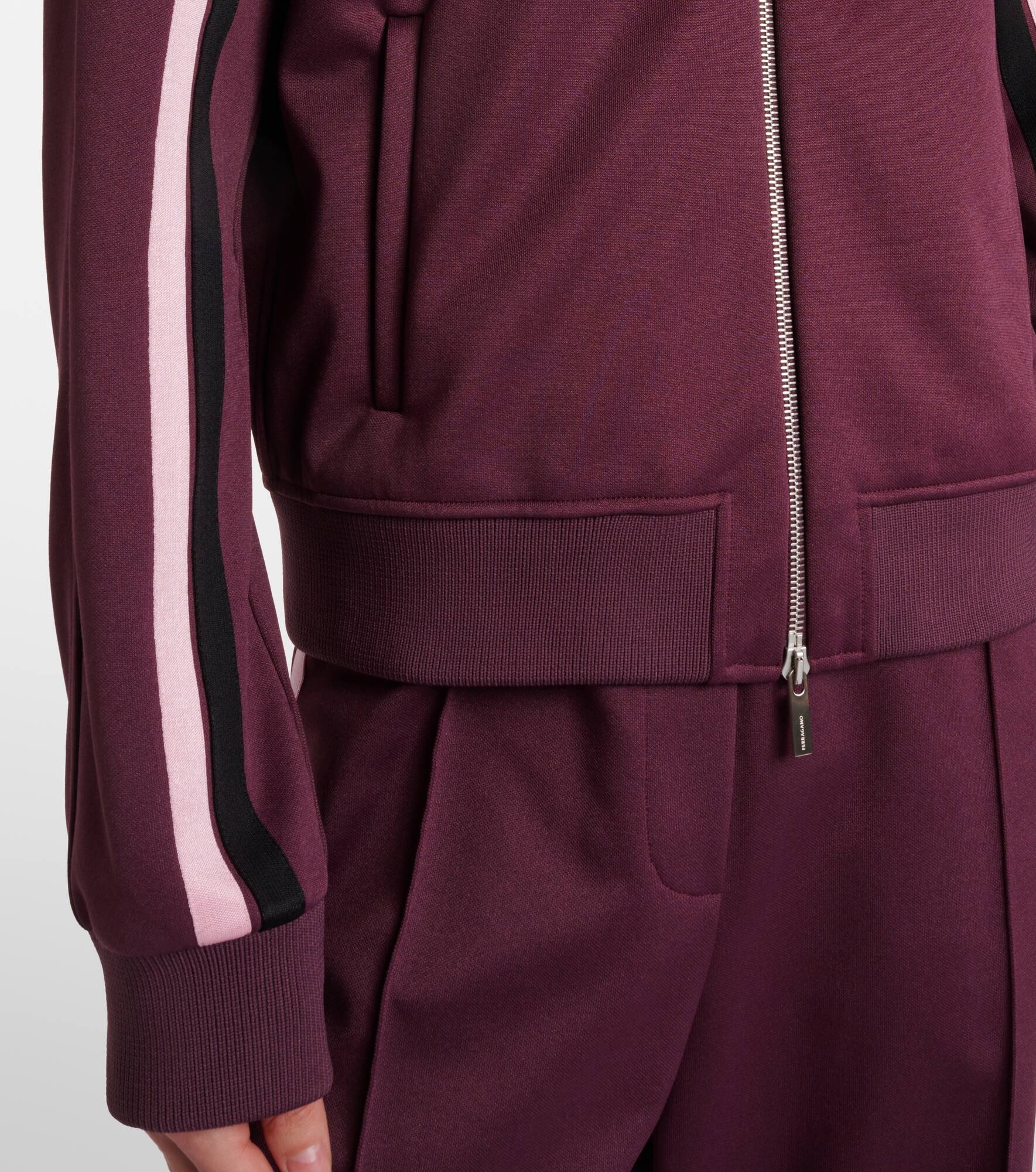 Logo striped jersey track jacket - 5