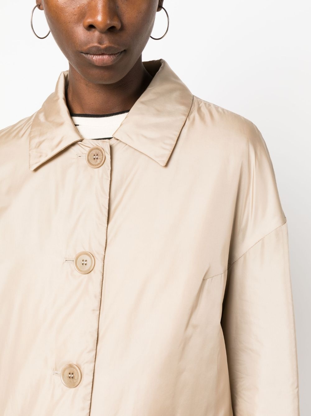 buttoned-up gabardine coat - 5