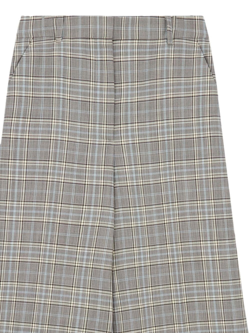 checked flared wool trousers - 2