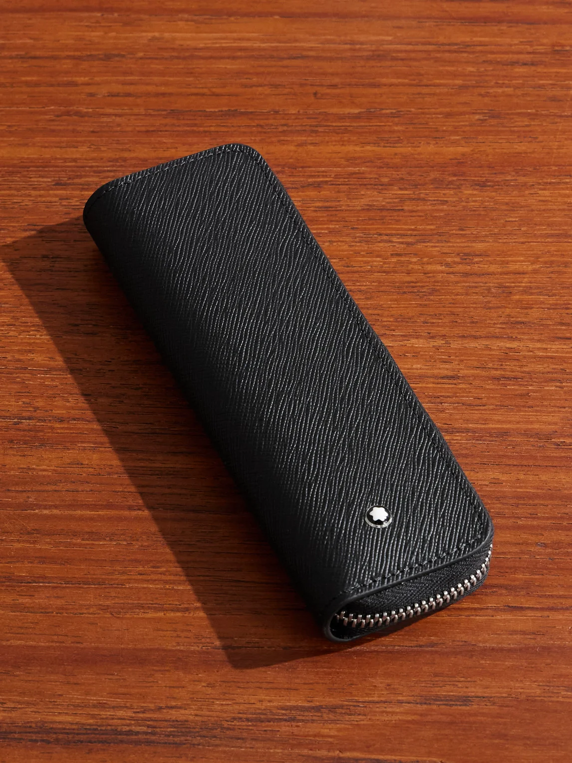 Cross-Grain Leather Pen Pouch - 1