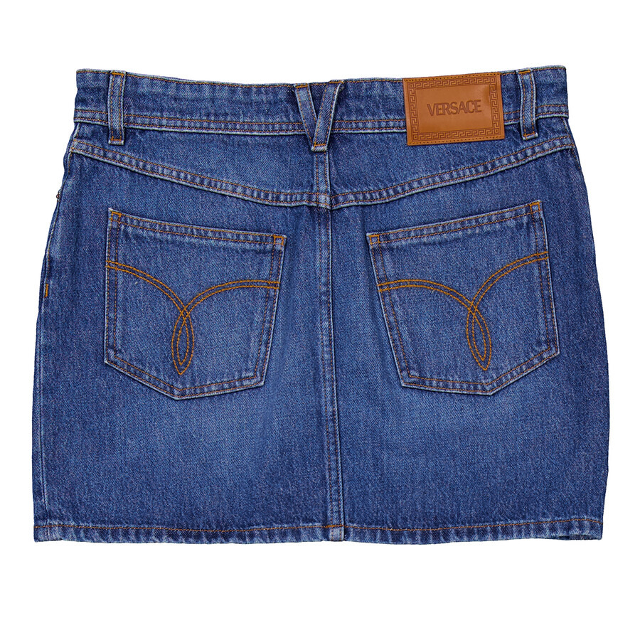 Versace Medusa 95 Cotton Denim Mini Skirt - 7