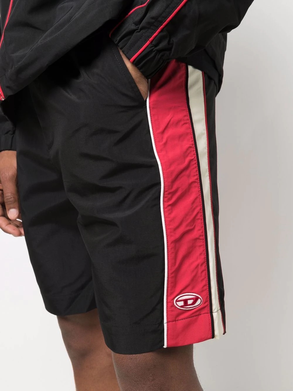 two-tone track shorts - 5