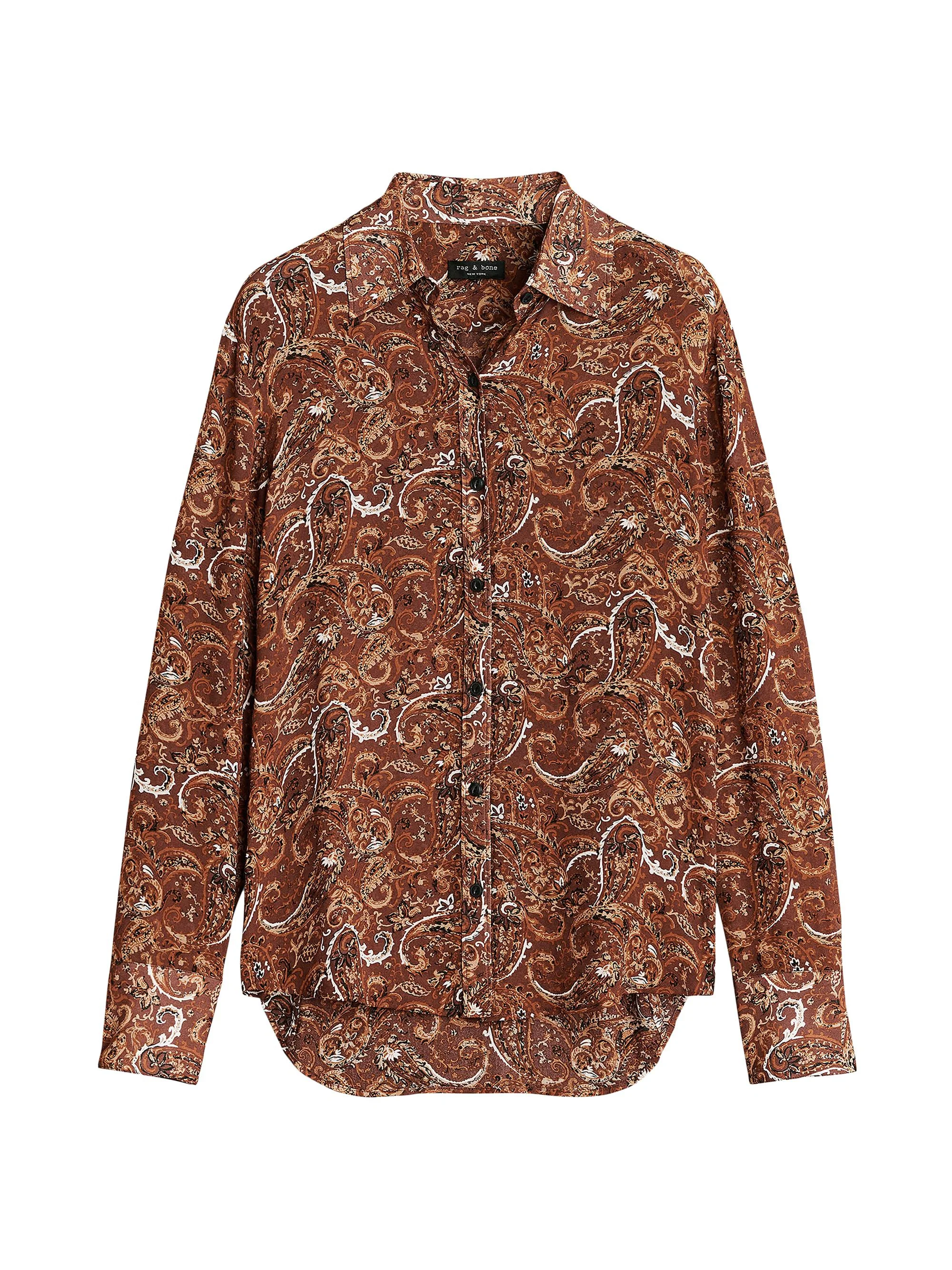 Women's Antonia Paisley Shirt - Brown Multi - 1