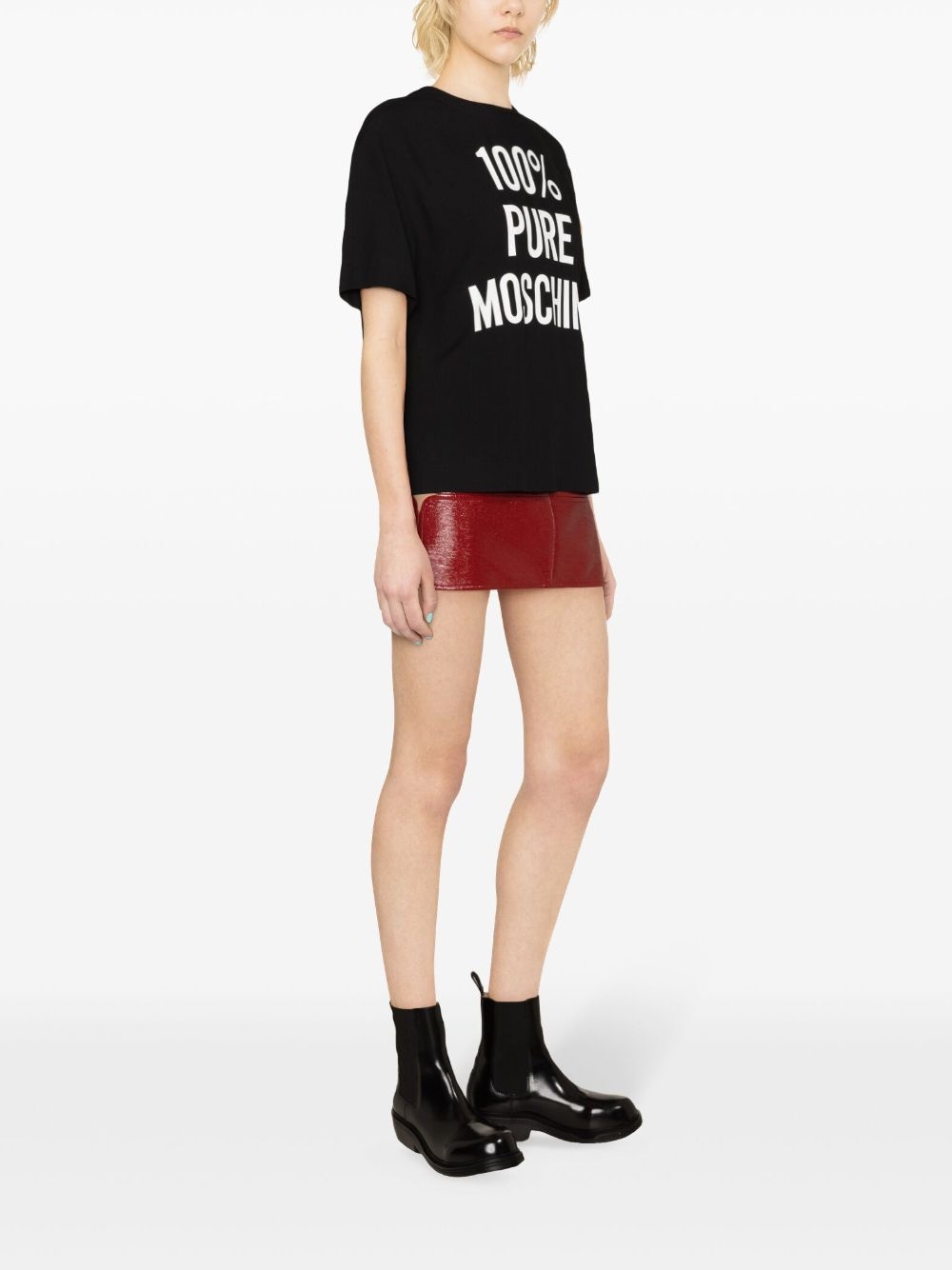 slogan-print crepe T-shirt - 3