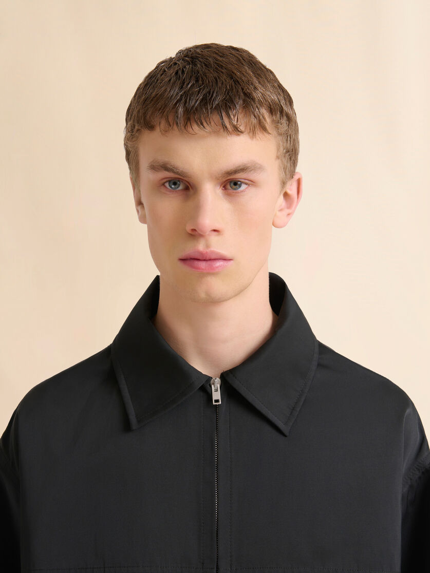 BLACK WATER-REPELLENT TAFFETA JACKET - 4