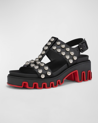 Christian Louboutin Dome Stud Leather Red Sole Sport Sandals outlook