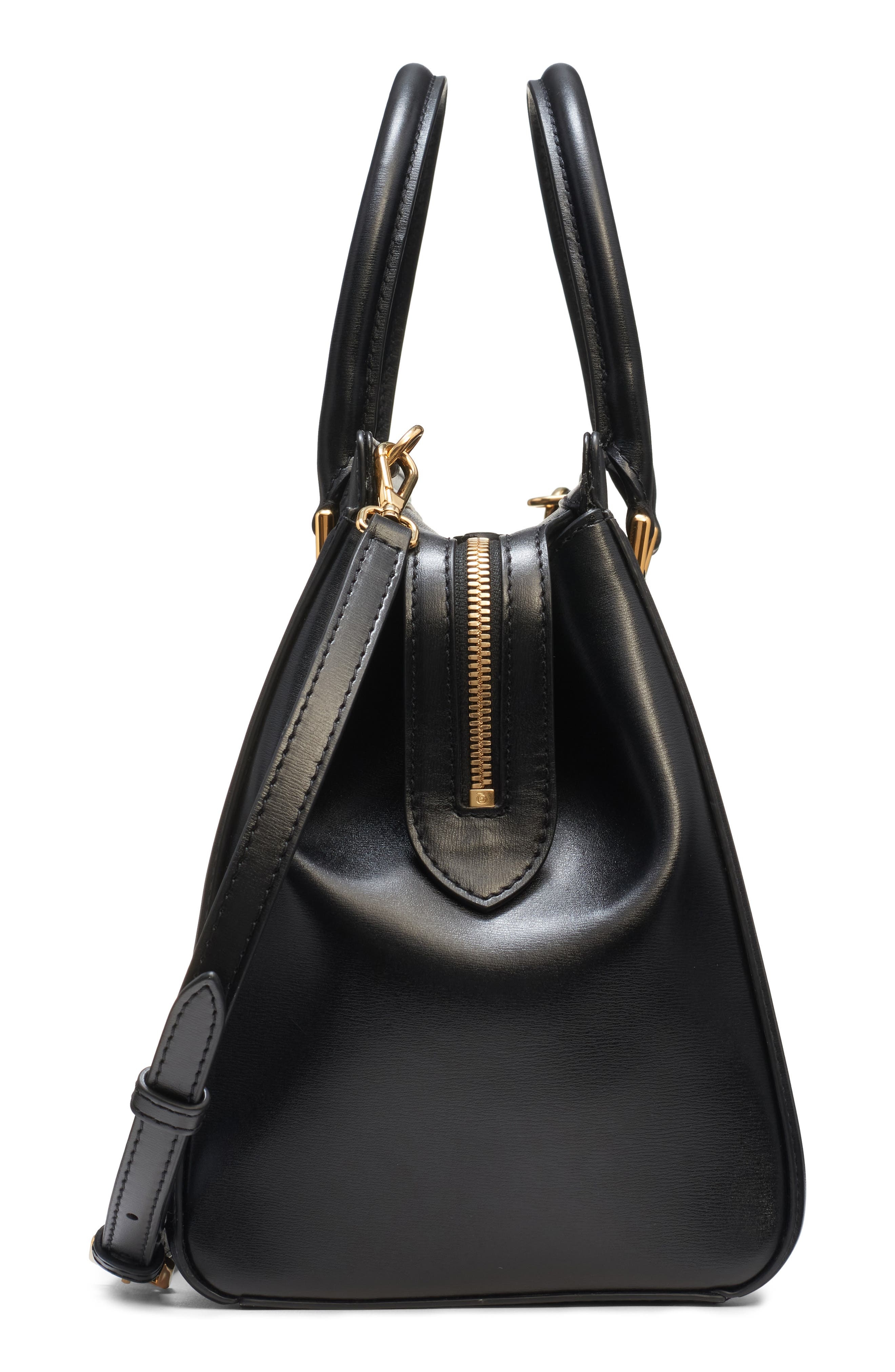 McQueen Large Birdee Boston Handbag in Black/Gold at Nordstrom - 6