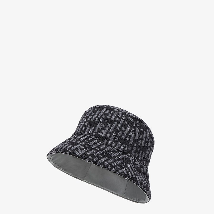 Gray nylon bucket hat - 1