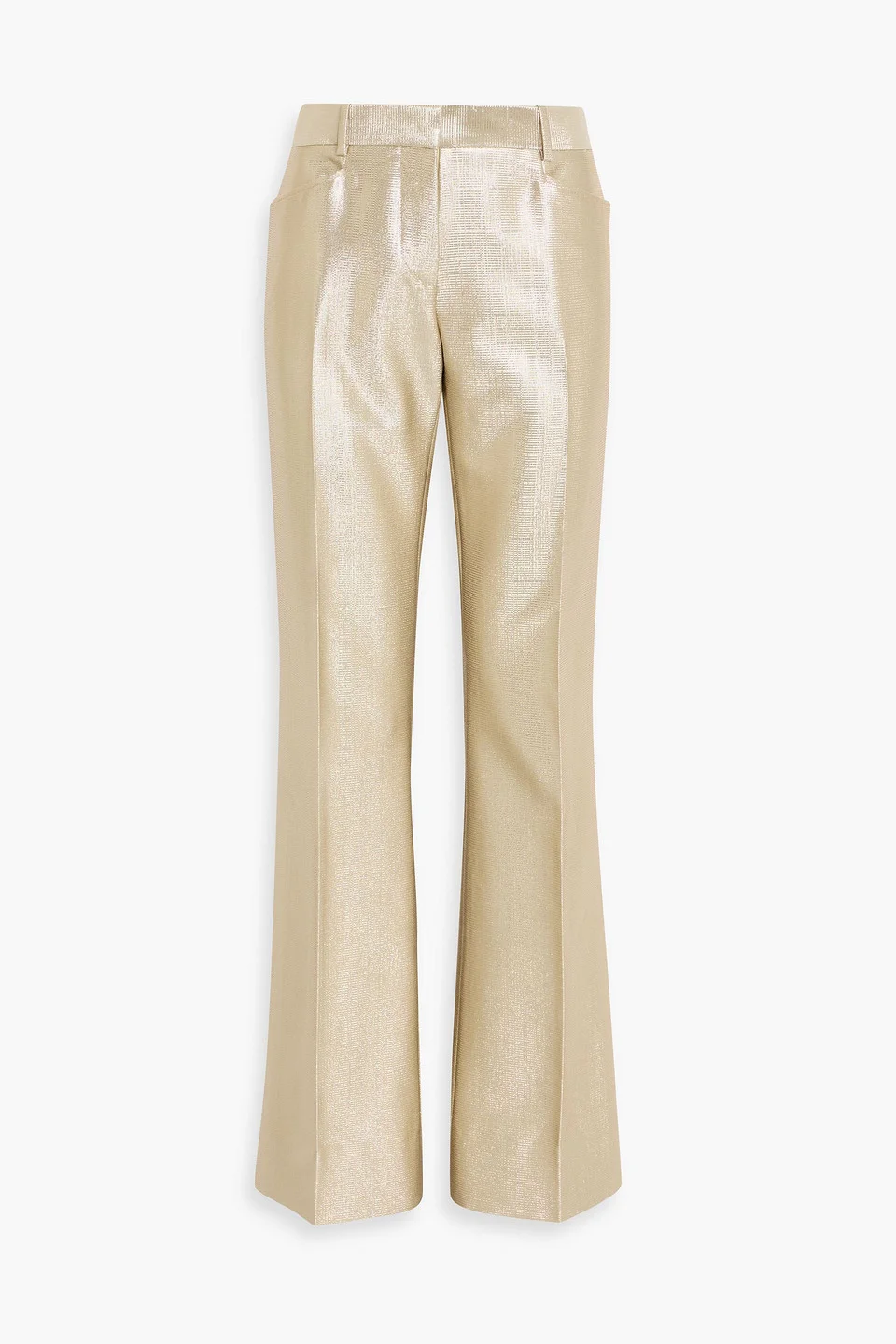Wool-blend lamé straight leg pants - 1