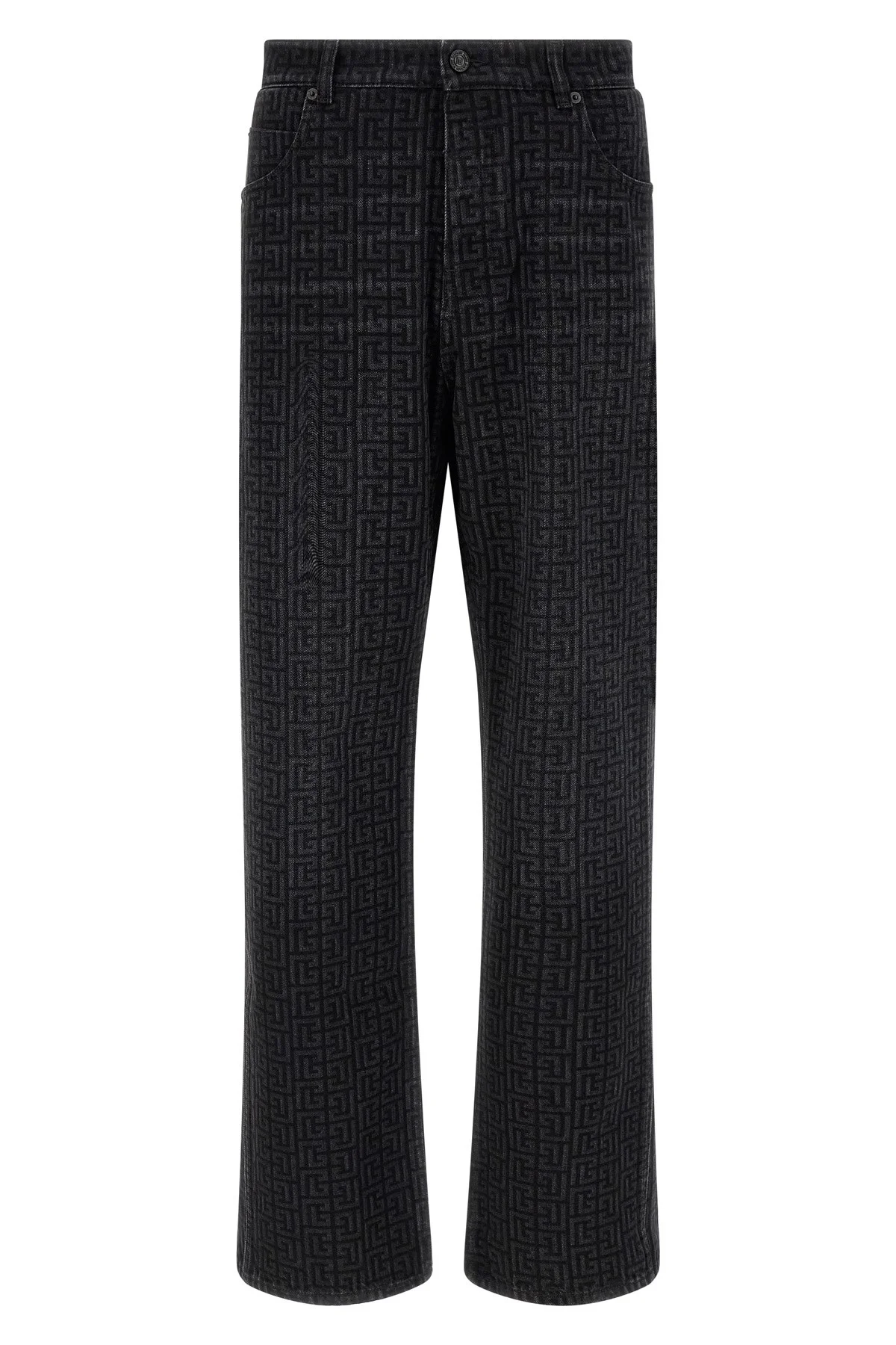Monogram Pattern Jeans - 1