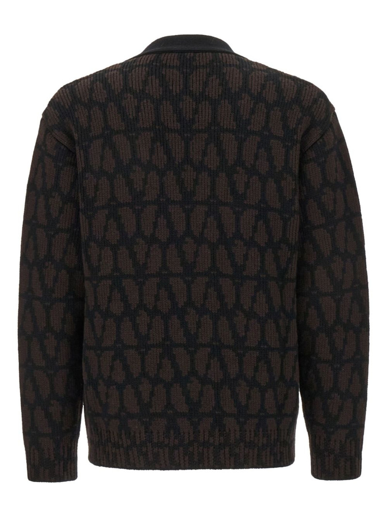 Valentino Logo-Jacquard Virgin Wool Cardigan outlook
