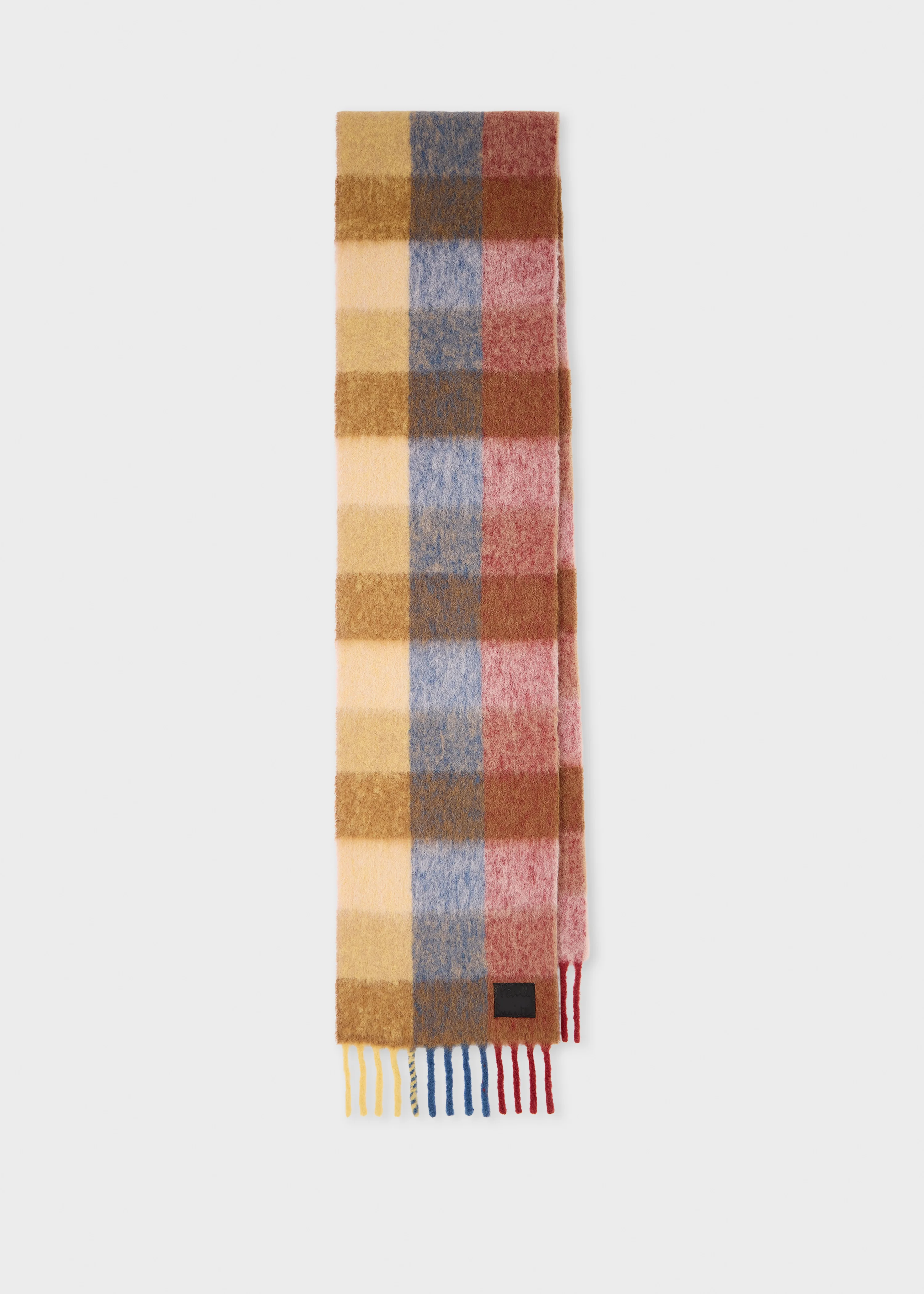Women's Pink Brushed Check Scarf - 1
