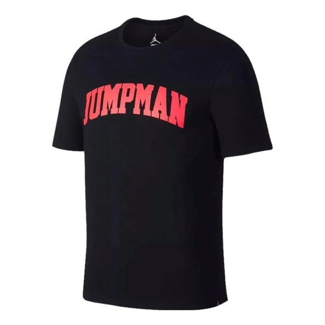 Nike Jordan Letter Printed Casual Short Sleeve T-Shirt 'Black Red' 916055-010 - 1