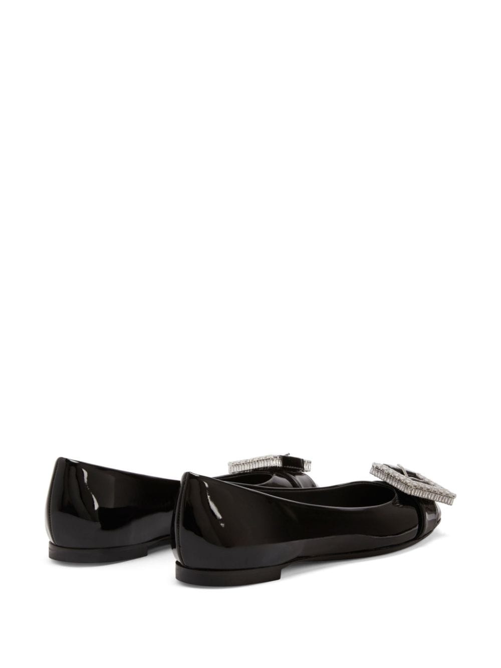 buckle-detail leather balarina shoes - 3