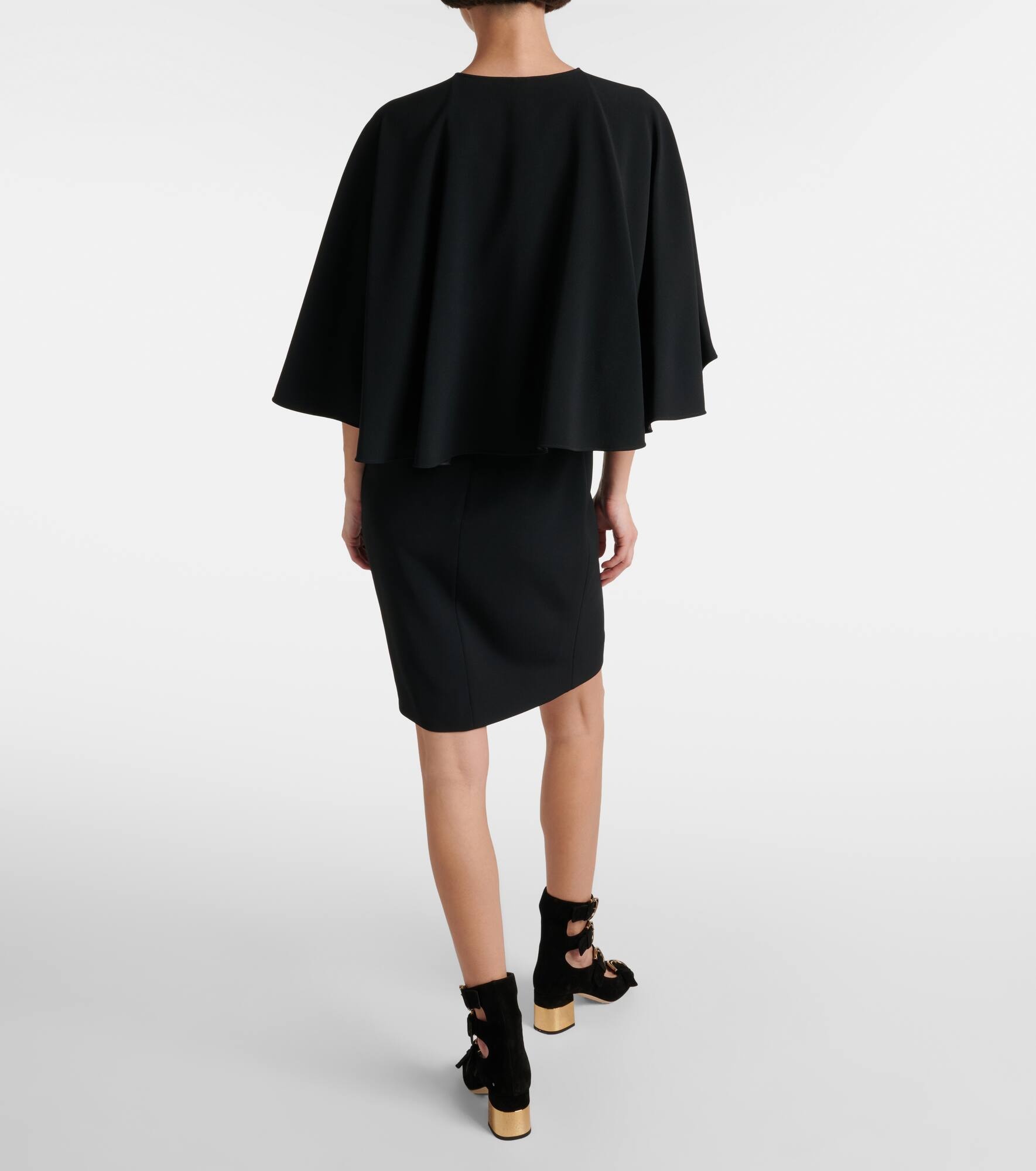 Caped crêpe minidress - 3