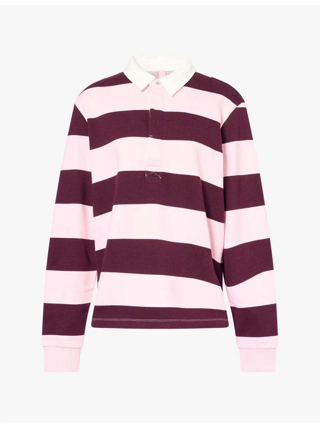 Boyfriend Fleece Oversized Cotton Polo Shirt - 1
