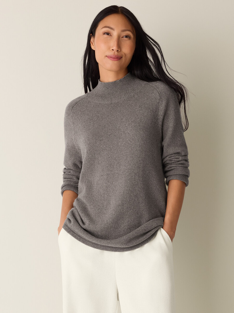 Cotton & Recycled Cashmere Turtleneck Long Top 3