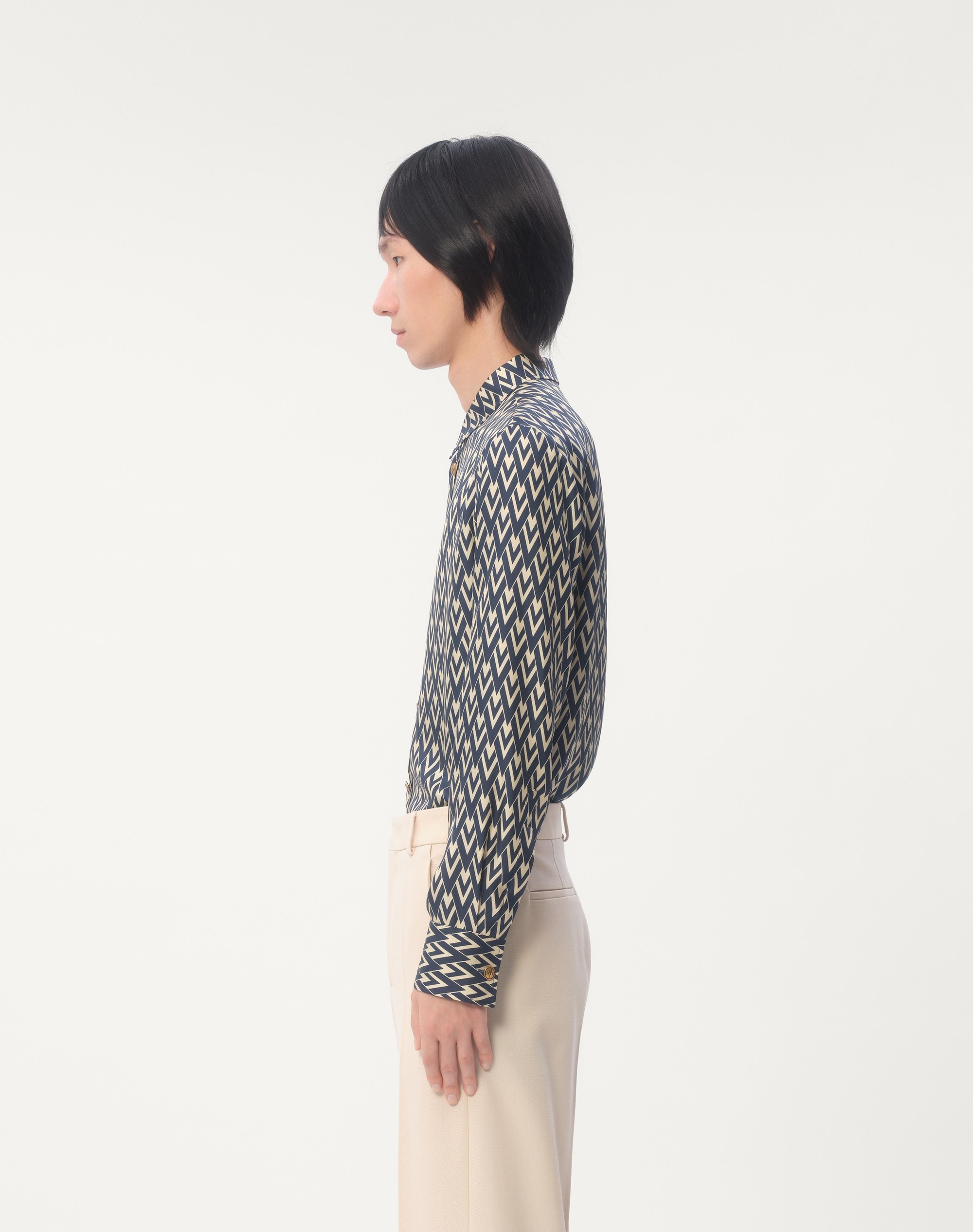 SILK TWILL SHIRT WITH TOUTE LA V PRINT - 6