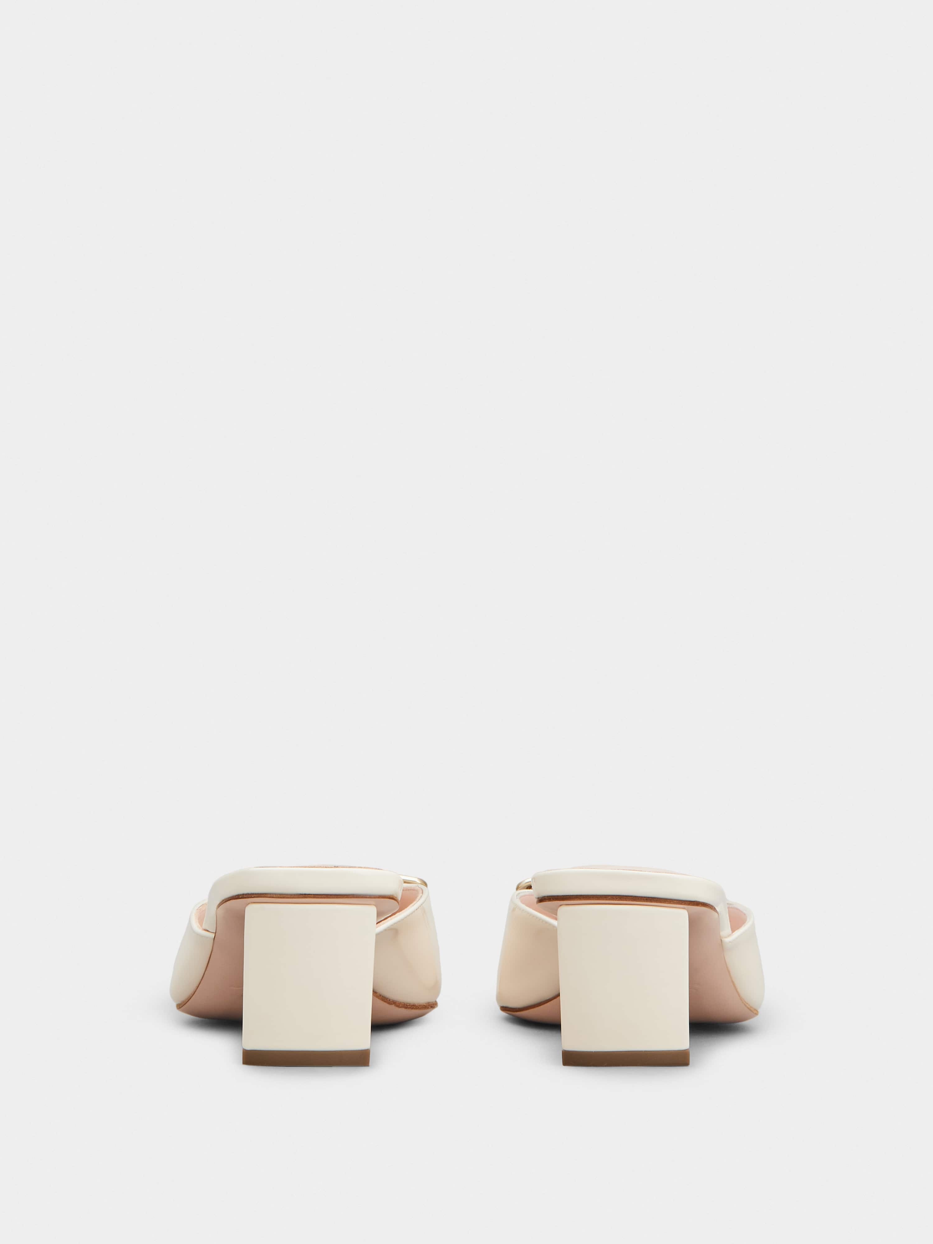 Belle Vivier Metal Buckle Mules in Patent Leather - 5