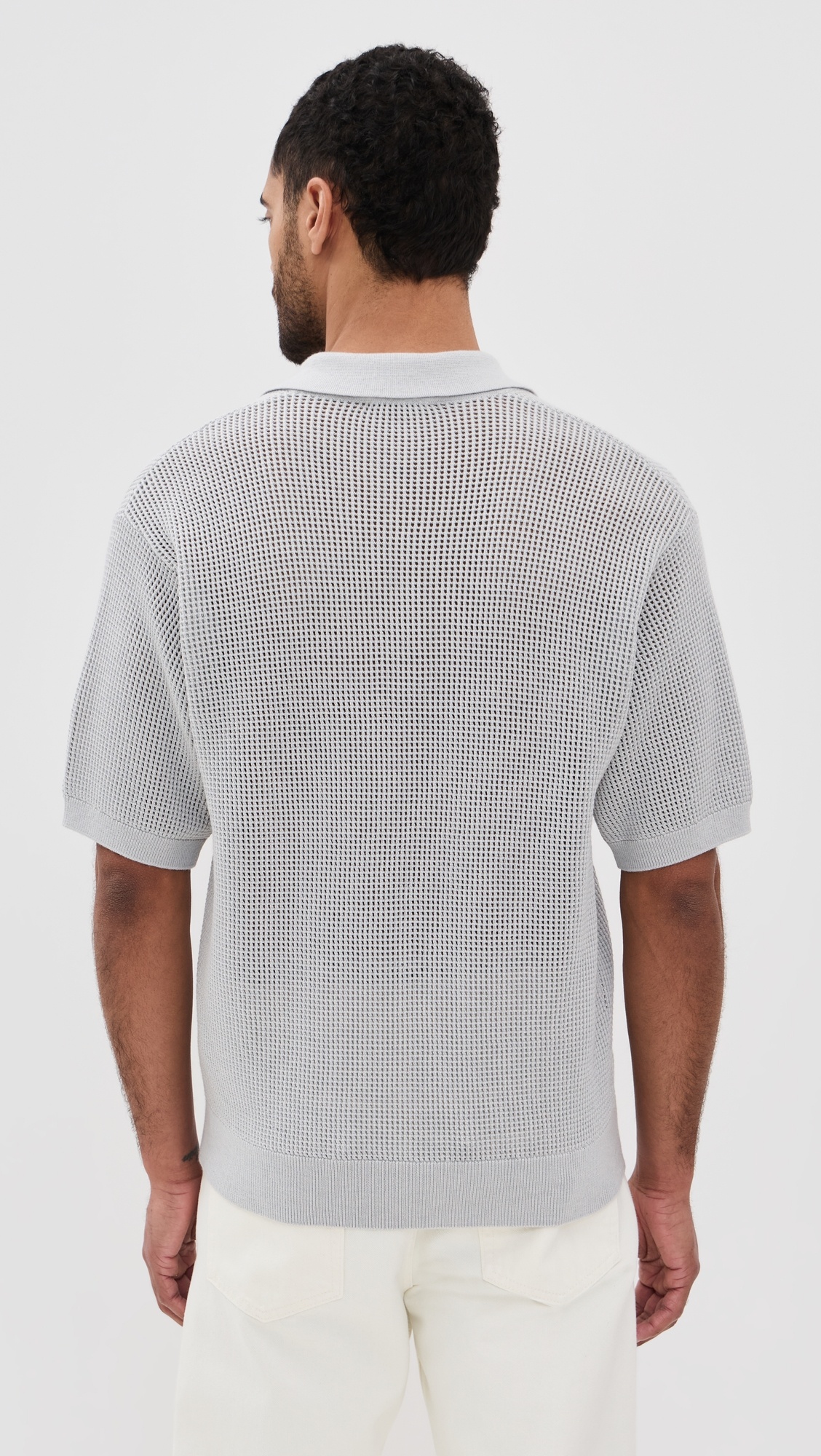 Open Weave Polo Sweater - 2